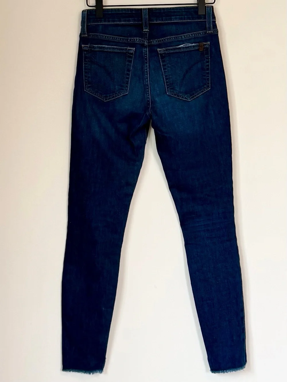 Joe's Jeans Dark Indigo Skinny Ankle Raw Hem Jeans - Size: 25